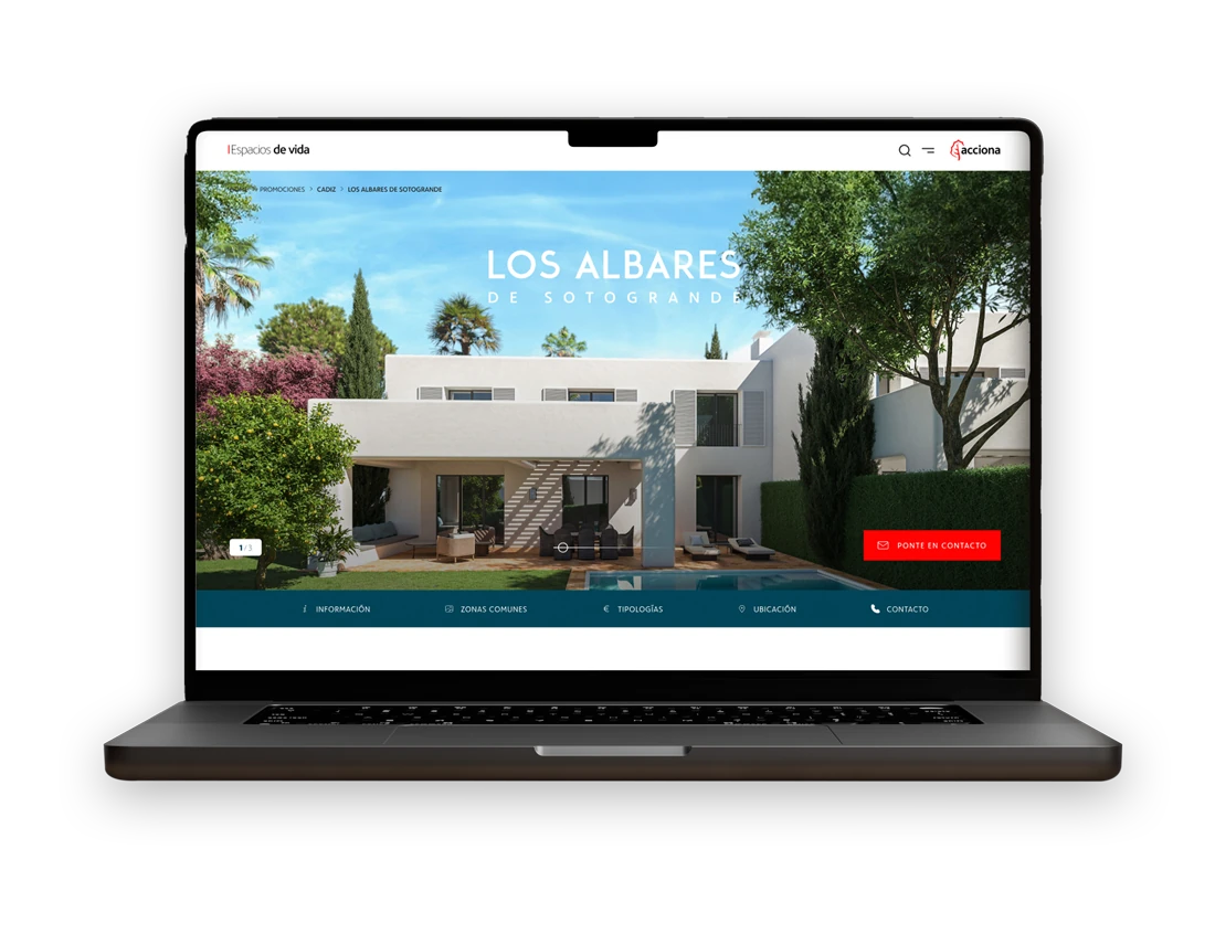 Plataforma web de ACCIONA Inmobiliaria