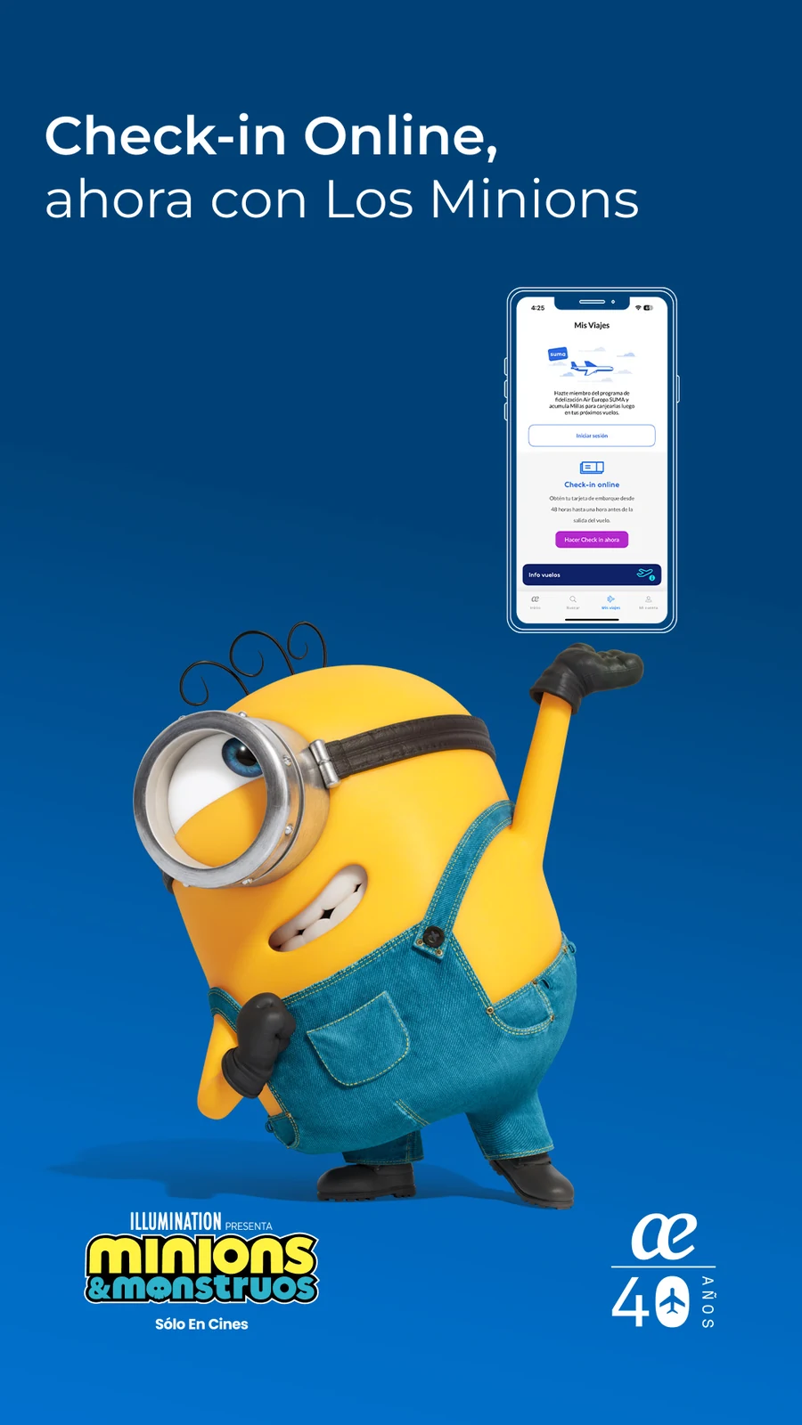 Check-in online con los Minions